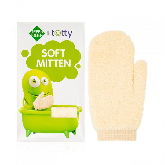 Детская мягкая мочалка Green Fiber & Totty, бежевая